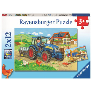 Ravensburger Kinderpuzzle - 07616 Baustelle und Bauernhof...