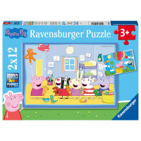 Ravensburger Kinderpuzzle 05574 - Peppas Abenteuer - 2x12 Teile Peppa Pig Puzzle für Kinder ab 3 Jahren