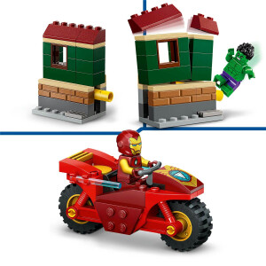 LEGO Super Heroes 76287 Iron Man mit Bike und der Hulk